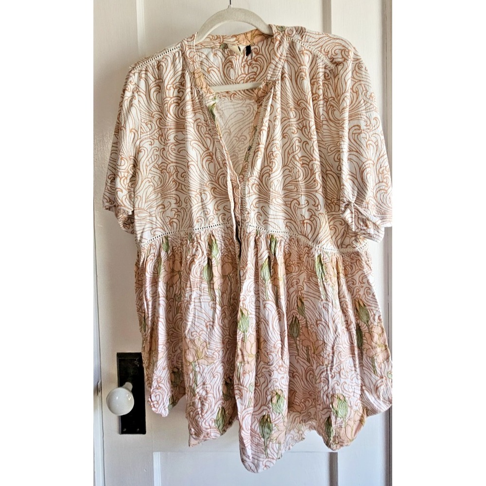 ANTHROPOLOGIE Akemi + Kin Veria Peplum Peplum Blouse Top woman‎ Sz M